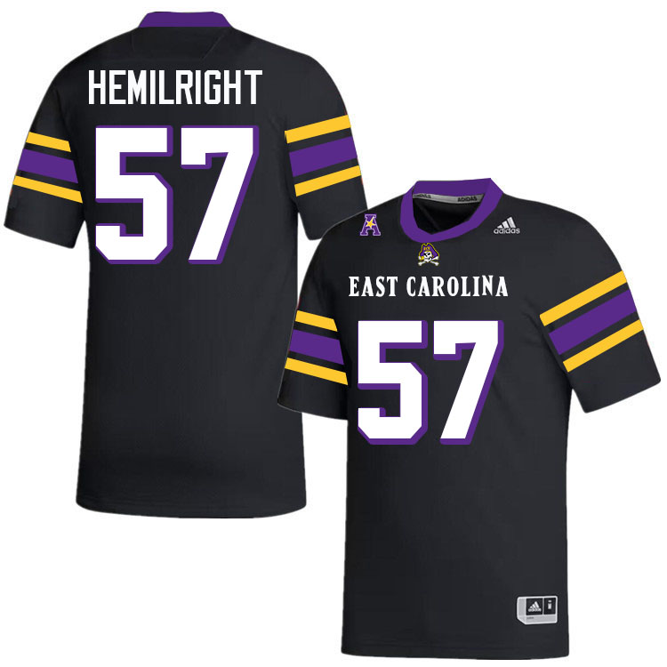 #57 Ian Hemilright East Carolina Pirates College Football Jersey Stitched-Black